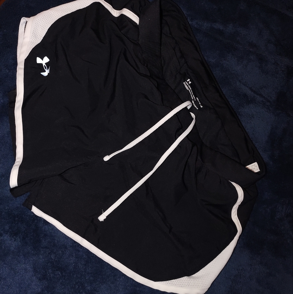 Under Armour Women's-size M active shorts. Black and White
